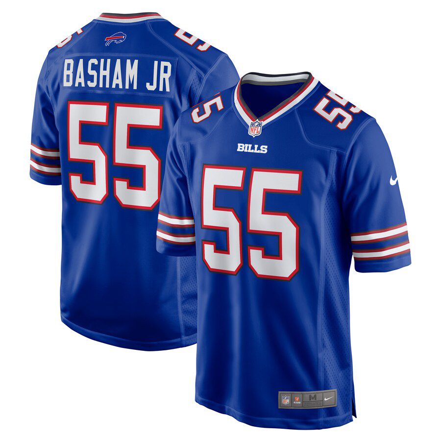 Men Buffalo Bills 55 Boogie Basham Nike Royal Game NFL Jersey